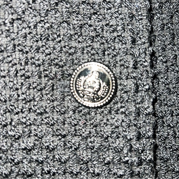 Apt. 9 Womens Boucle' Double Breasted Military Jacket Black Plus Size 1X - Picture 7 of 16